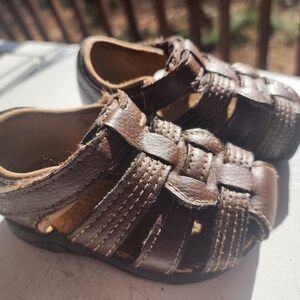Wonder Nation Brown Sandals with Adjustable Straps and Durable Sole